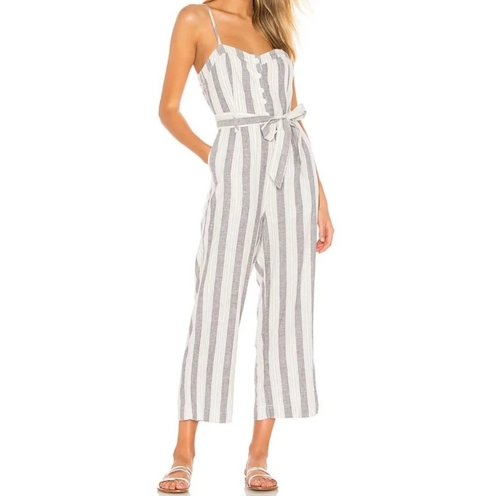 Rails Jumpsuit Harper Striped Wide Leg Cropped Size Medium - Picture 1 of 13